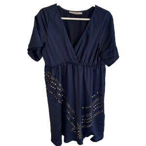 🌿Kitty Kat Navy girls dress with embellishments - size Large🌿